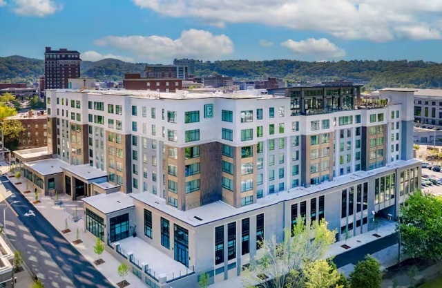 Front of Embassy Suites by Hilton Asheville Downtown.