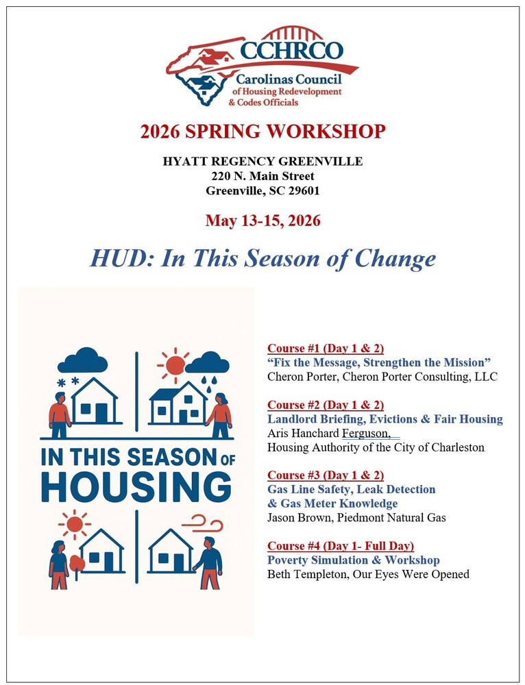 2026 CCHRCO Spring Workshop Flyer, all information as listed below.