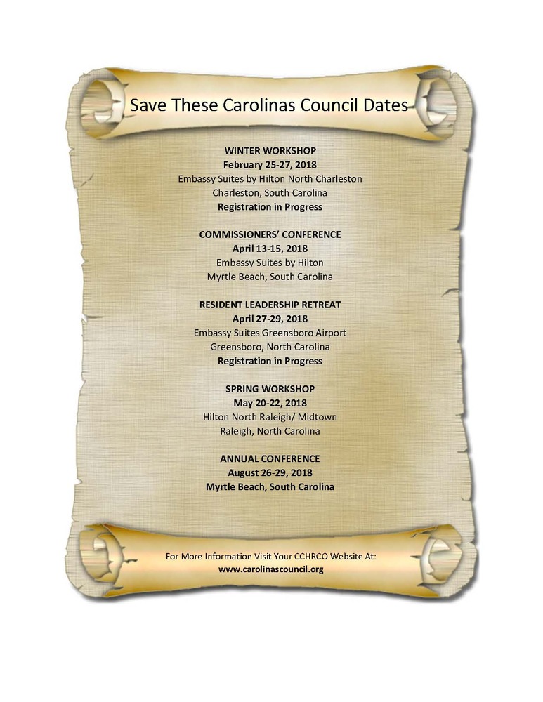 Save the Dates Flyer, all information as listed below.