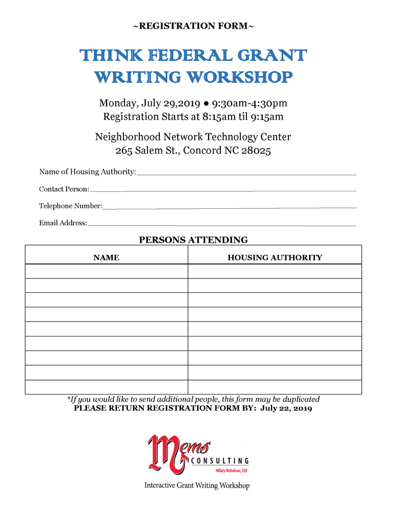 THINK FEDERAL GRANT WRITING WORKSHOP Page 4.