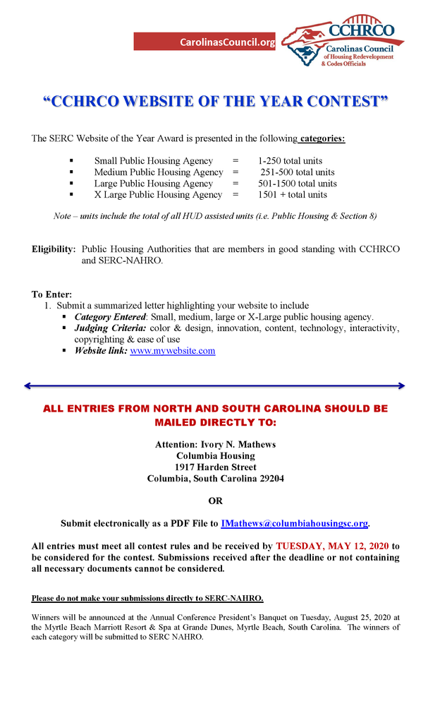 CCHRCO 2020 Website Contest.