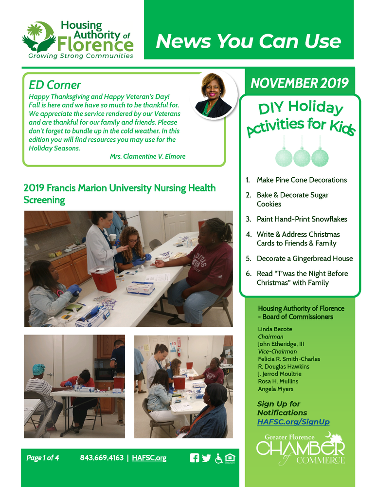 Newsletter - Florence HA - Winner Page 1.